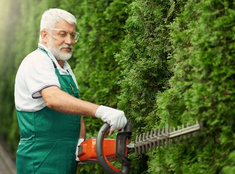 Trabajador de Servicios Costa Verde ofreciendo su servicio de jardinería en Santiago de Chile